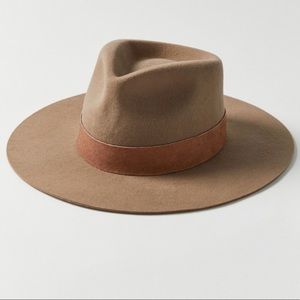 Gigi Pip Miller Flat Brim Fedora - Brown - 57 S/M